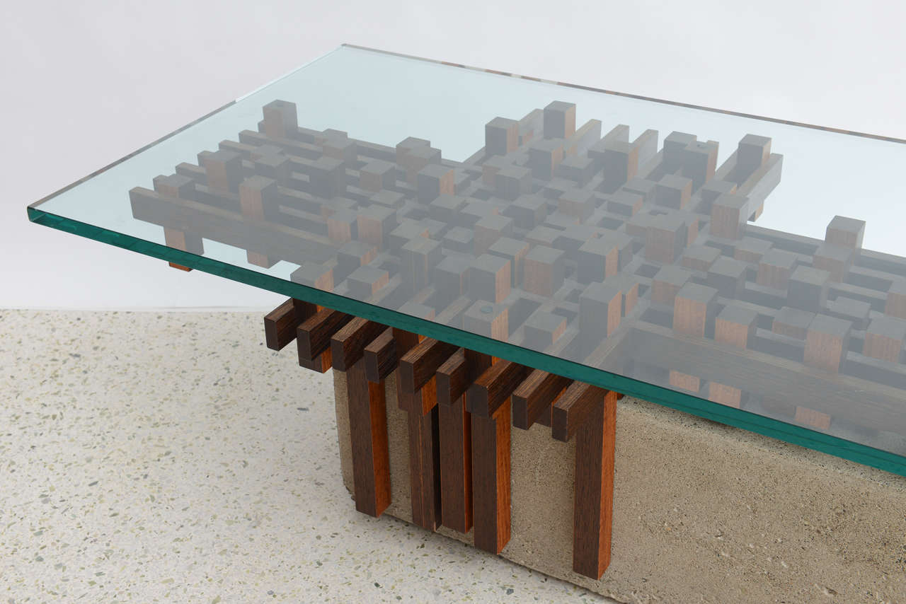 concrete and glass table