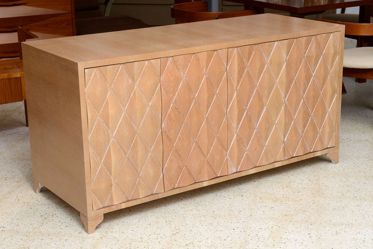 Cerused Oak Four-Door Buffet or Credenza, Jamie Herzlinger For Sale at ...