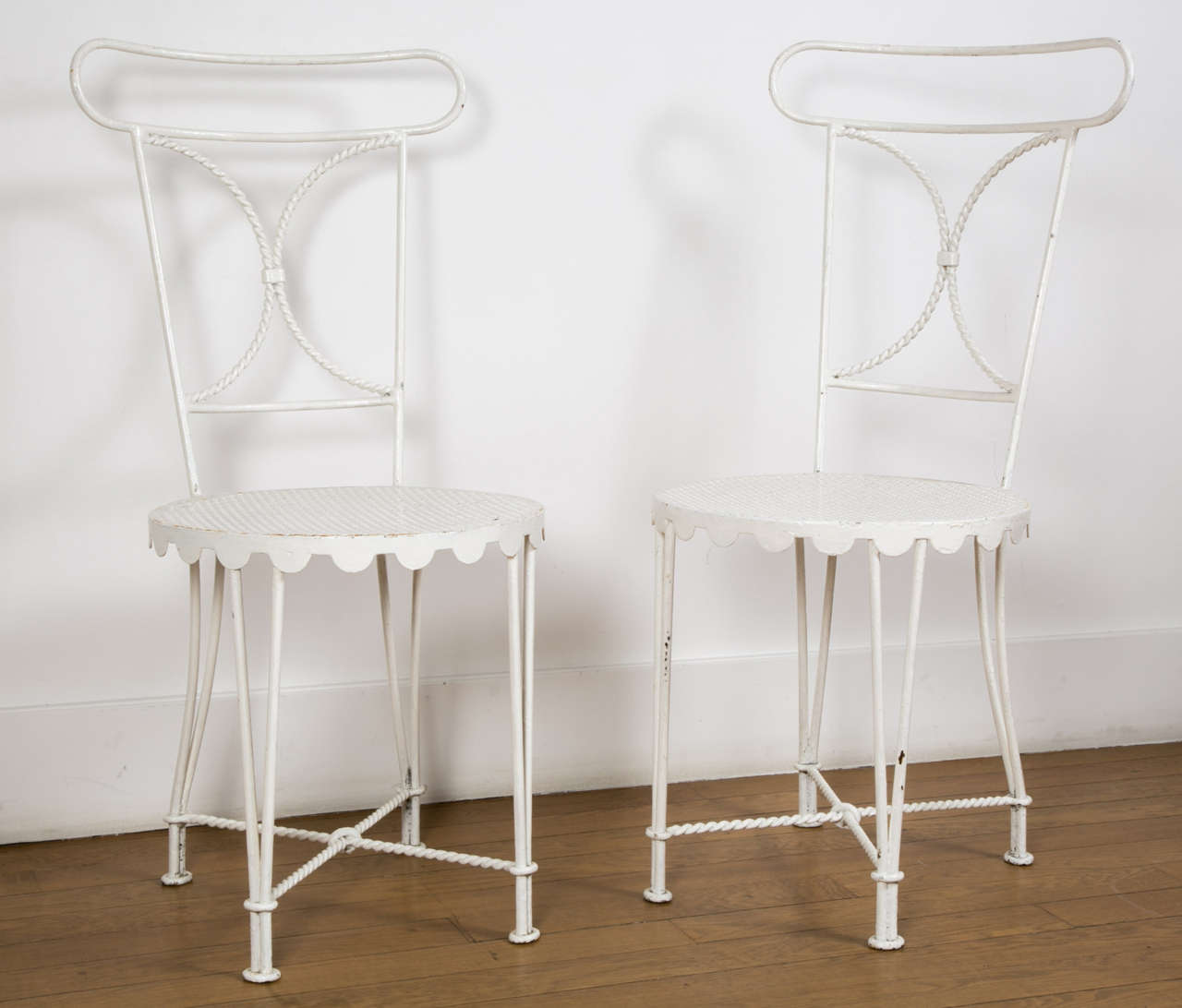 French Pair of Wrought Iron Chairs by Gilbert Poillerat