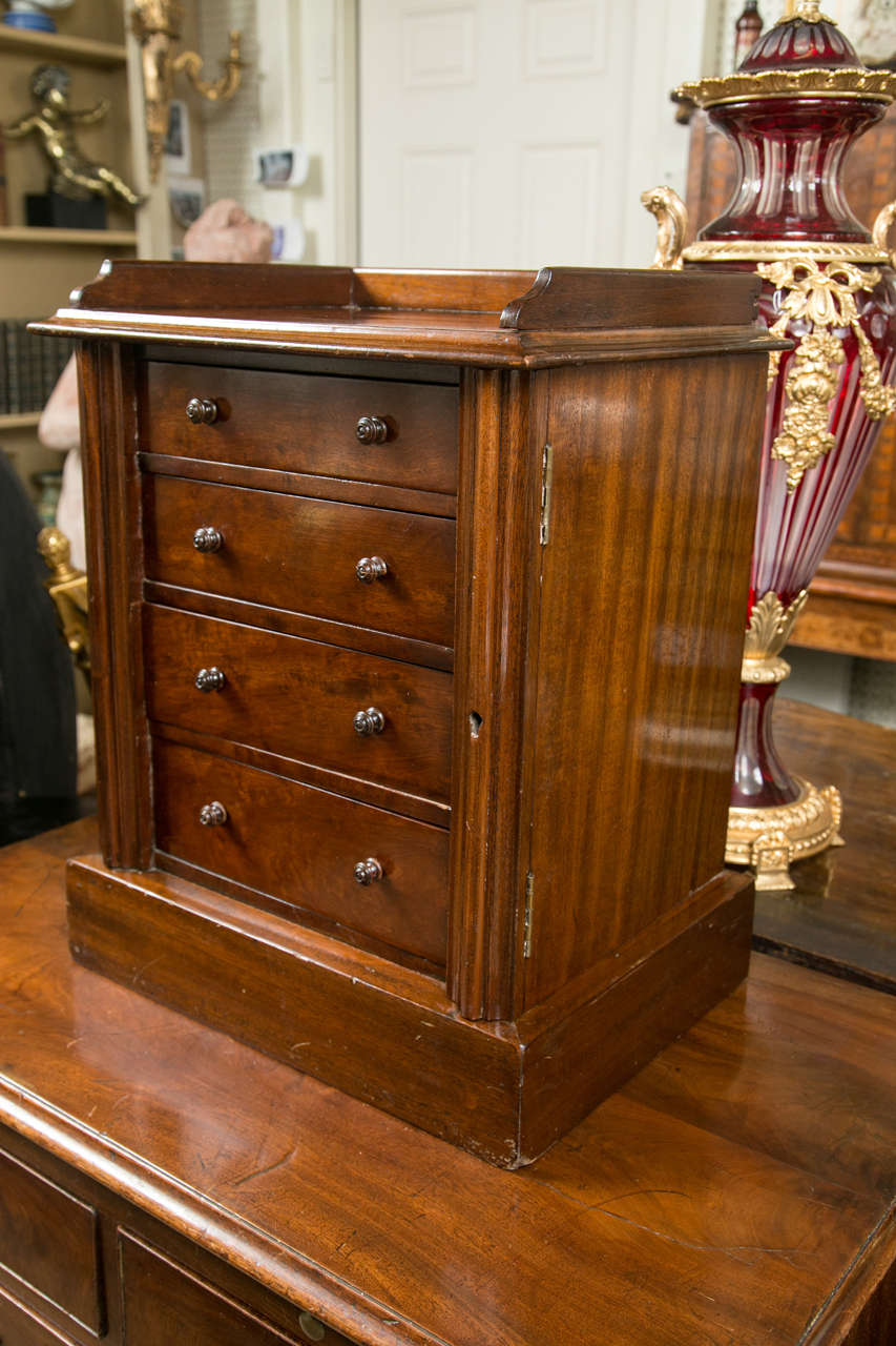 Mahogany Period William IV Miniature Side Lock Chest For Sale
