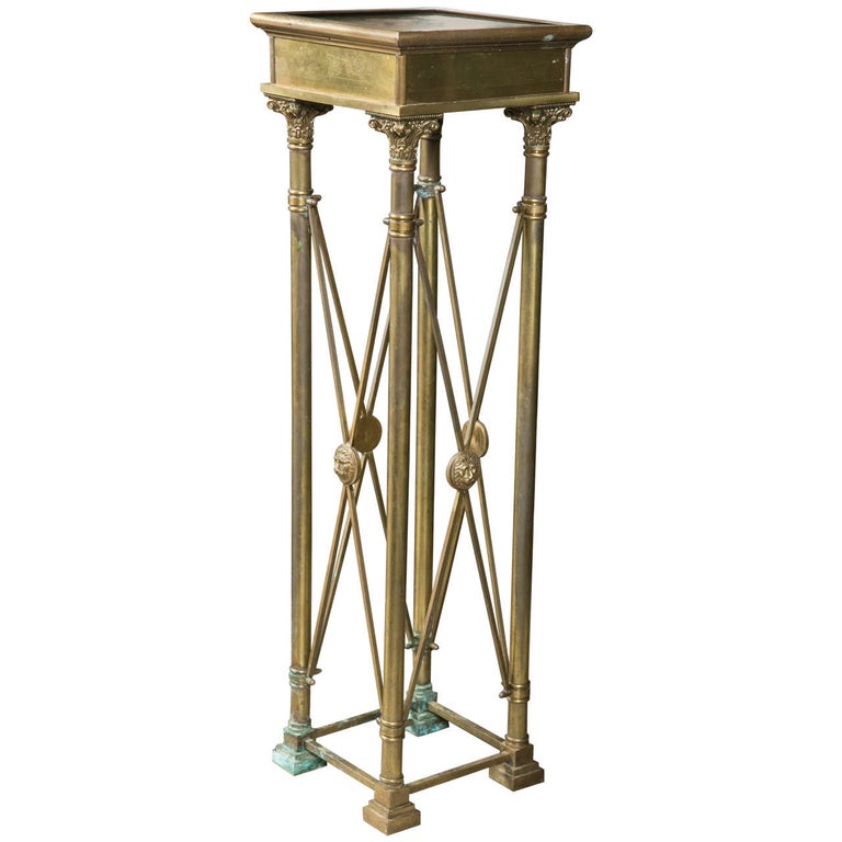 Brass NeoClassical Style Pedestal For Sale at 1stDibs
