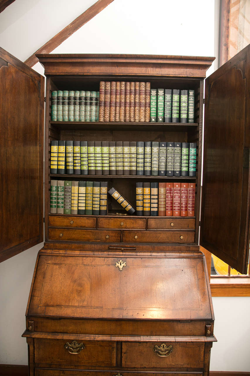 Walnut Slant Front Bureau Bookcase / Secretary 2
