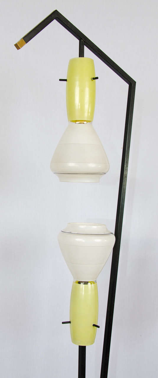 Modern 1950s Italian Metal and Murano Glass Floor Lamp