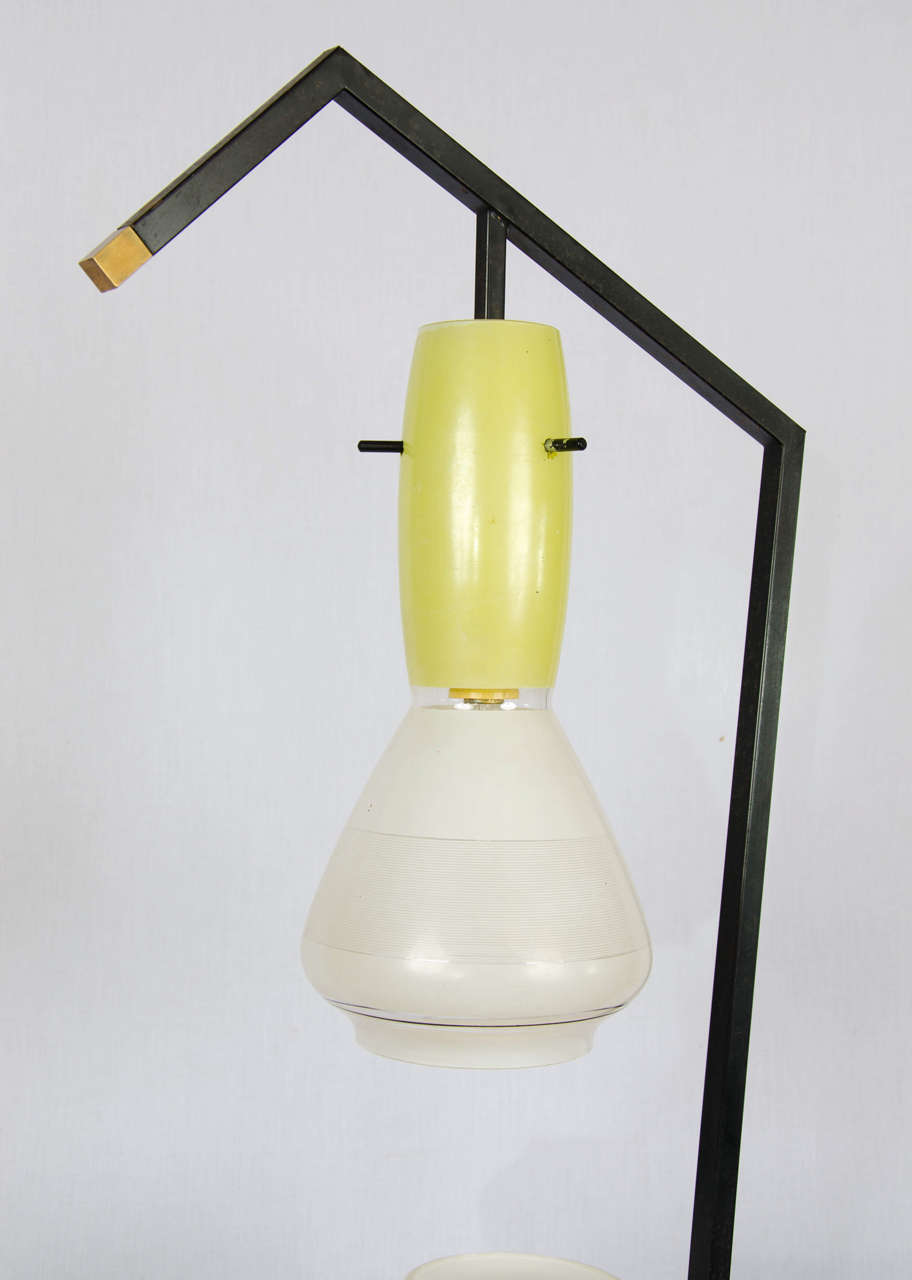 1950s Italian Metal and Murano Glass Floor Lamp In Good Condition In London, GB