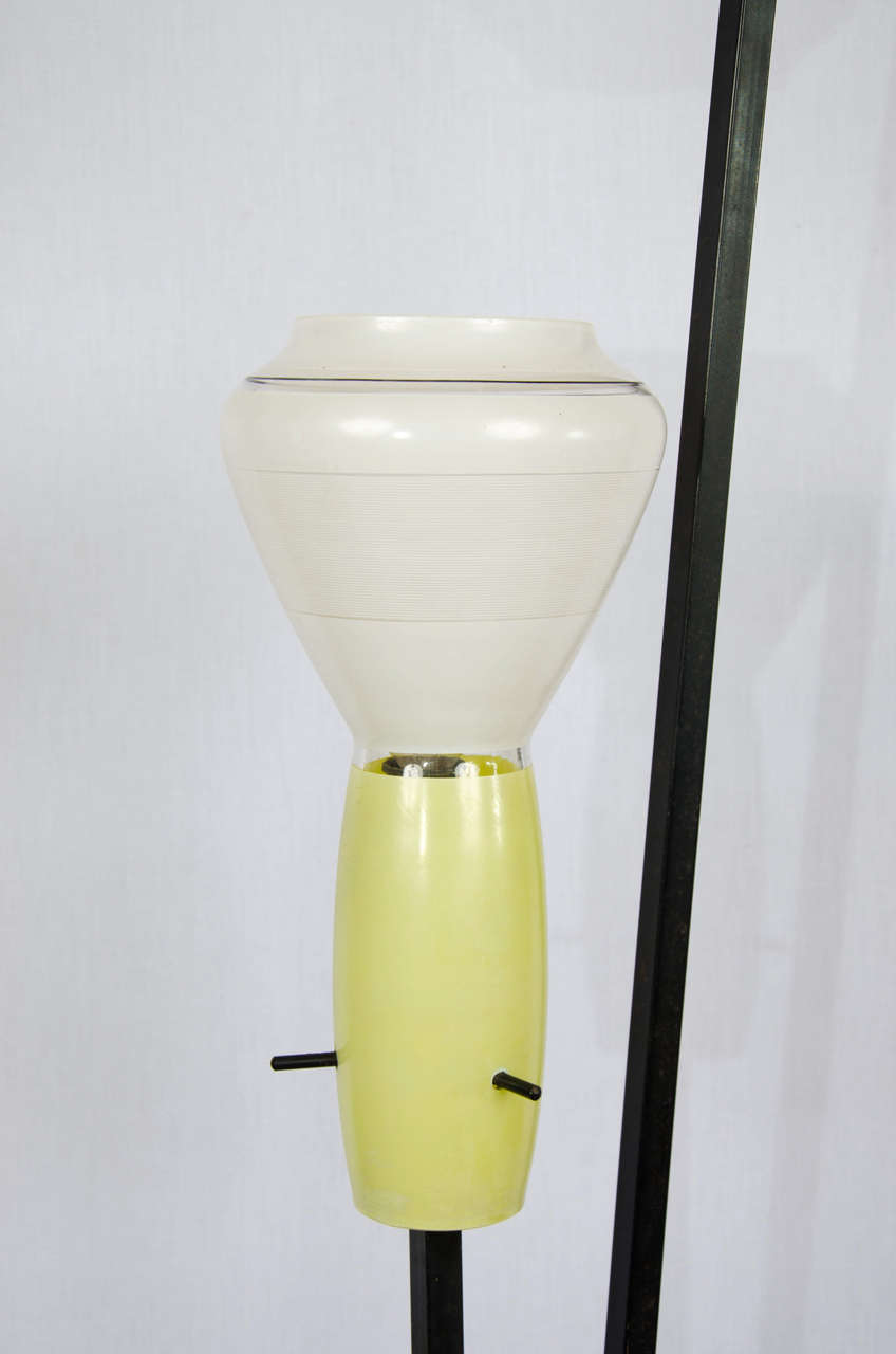 Mid-20th Century 1950s Italian Metal and Murano Glass Floor Lamp