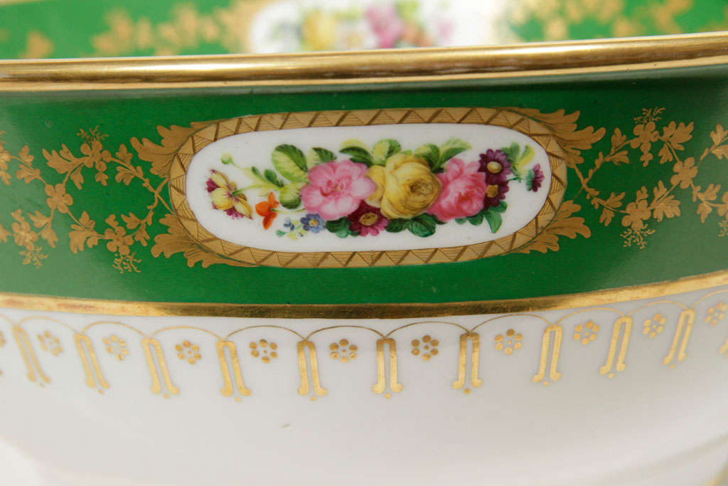 Hand-Painted A French 19th Century Punch Bowl Decorated in the Sevres Style