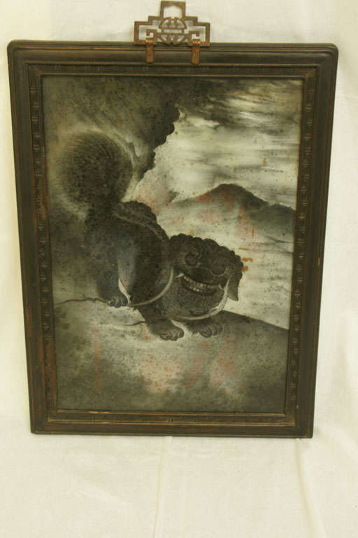 Late 19th Century Q'ing Dynasty Double Sided Reverse Painting on Glass For Sale 3
