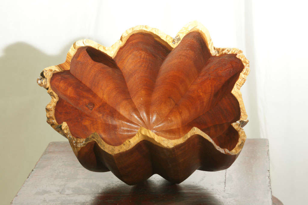 Mid-20th Century Mid Century Japanese Carved Brush Holder in Shell Form For Sale