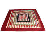 Fantastic Wool Mennonite One Patch Trip Around The World Quilt