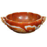 Chinese Agate Quatrefoil Bowl