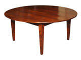Antique French fruitwood round dining table