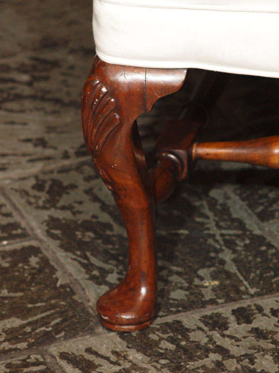 Antique English mahogany Georgian style wingback chair 1