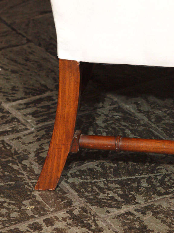 Antique English mahogany Georgian style wingback chair 3
