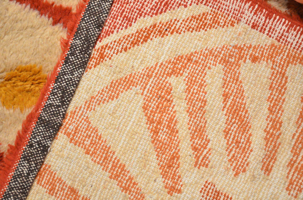 Hand-Knotted Highly Unusual Mid-Century Modern Wool Moroccan Rug 