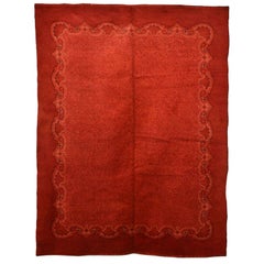 Antique Jugendstil Red Ground Wool Rug Circa 1910
