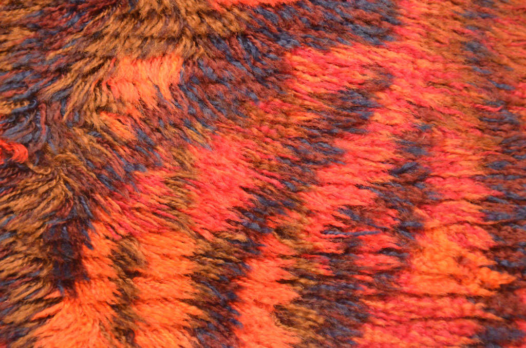 Tapis scandinave Rya en laine vintage peint de manière abstraite, vers 1950 en vente 1