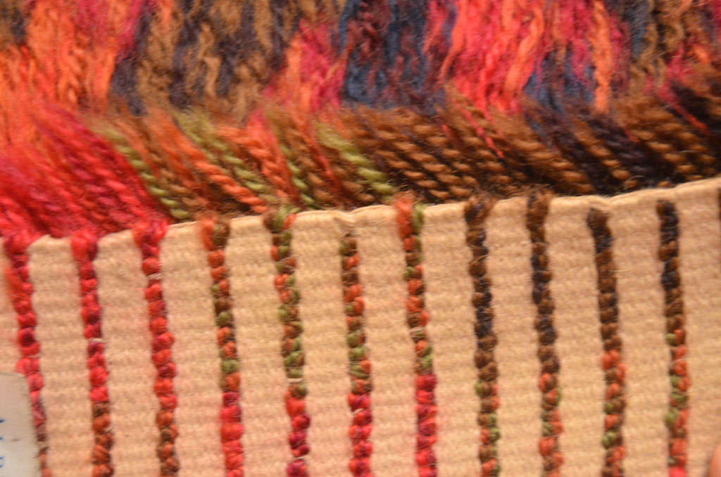 Alfombra Vintage Escandinava Rya de Lana Abstracta Pintoresca, circa 1950 en venta 3