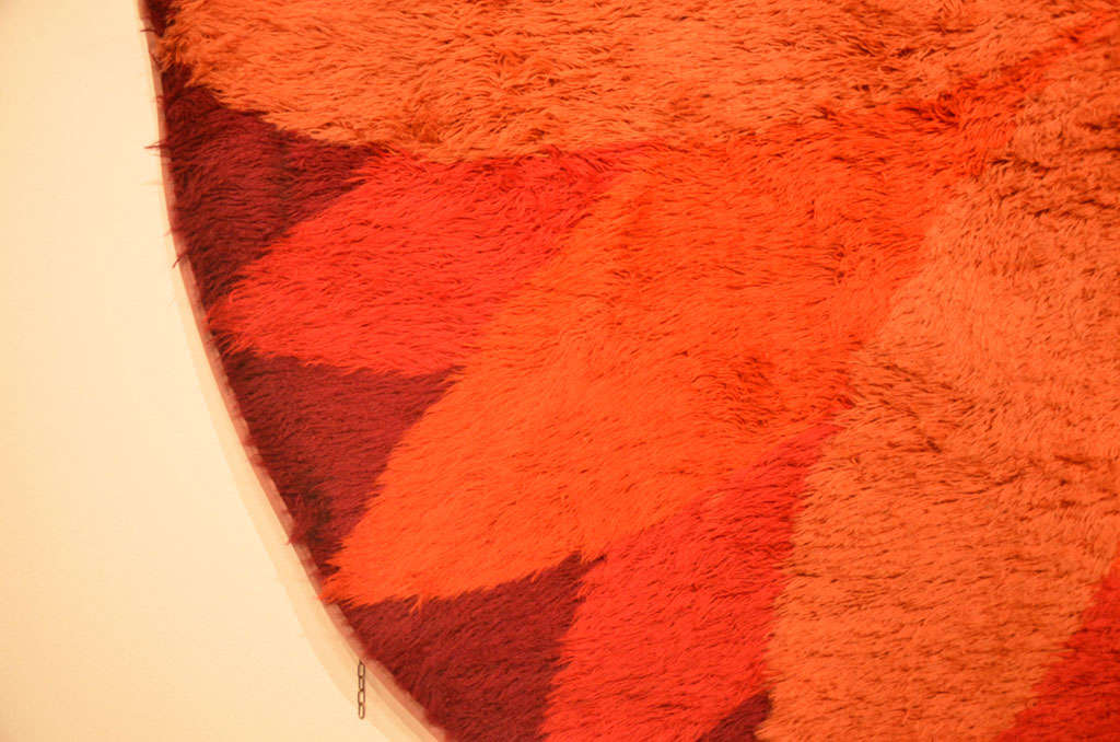 Fait à la machine Tapis rond en laine Marguerite Rya de Verner Panton, design des années 1960 en vente