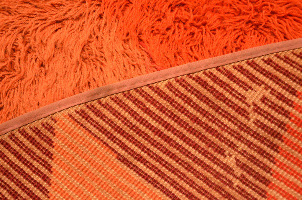 Laine Tapis rond en laine Marguerite Rya de Verner Panton, design des années 1960 en vente
