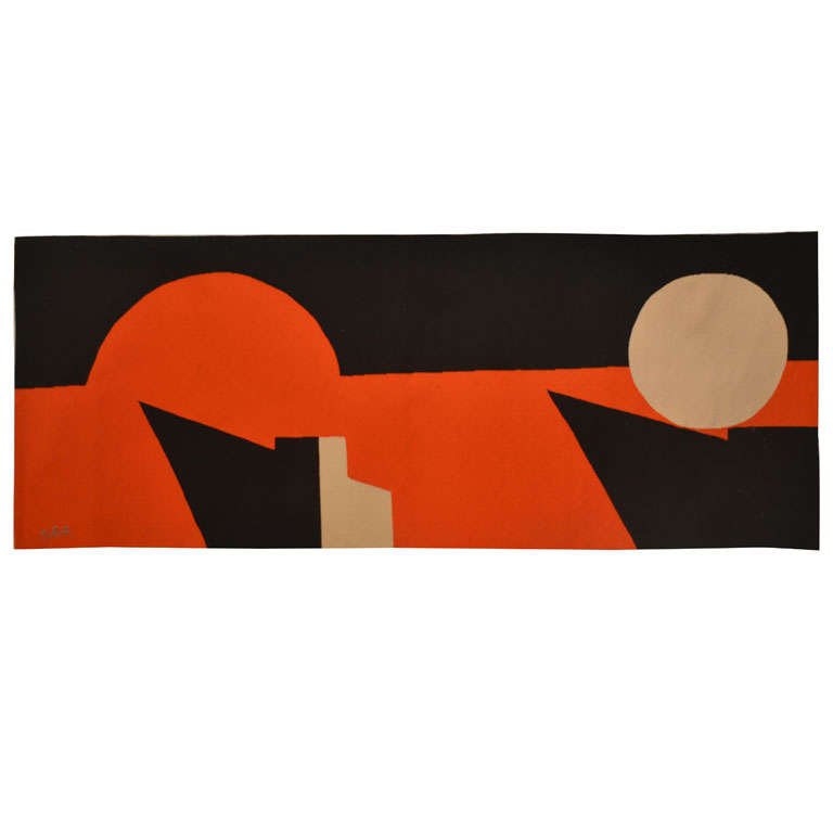 'Nocturne', a modernist wool tapestry by Emile Gilioli
