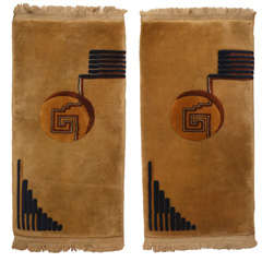 A rare pair of Chinese Art Deco rugs