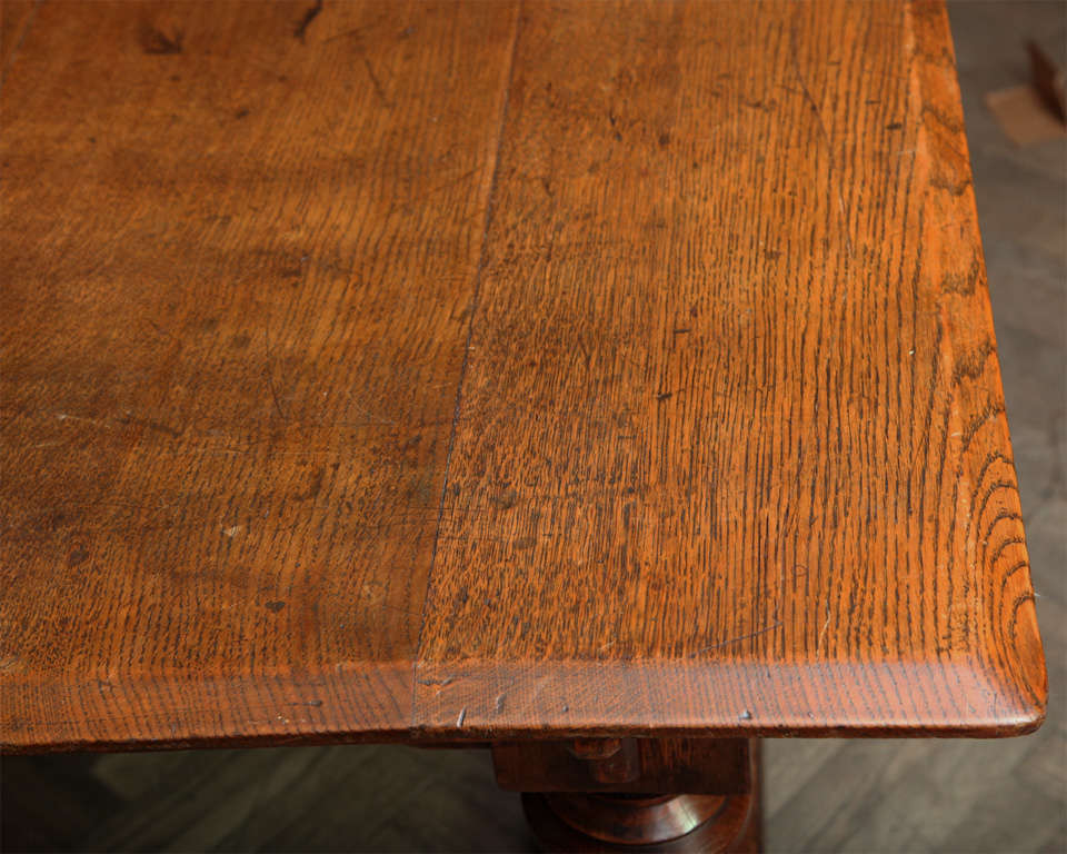 Large oak library table.