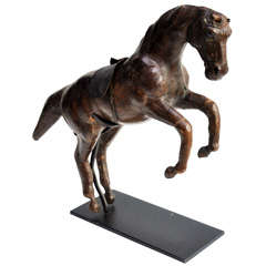 Early 20th Century Leather Leaping Horse