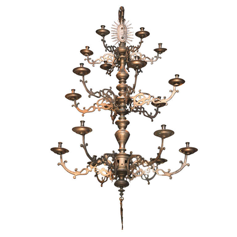 Spanish Bronze Chandelier at 1stDibs