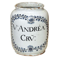 Large Blue and White Apothecary jar