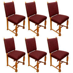 A Set of Six Art Deco Dining Chairs