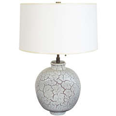 A German Otto Lindig Crackle Glazed Ceramic Table Lamp.