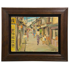 Loong Xman Mhr- Painting " Hanoi Street Scene"