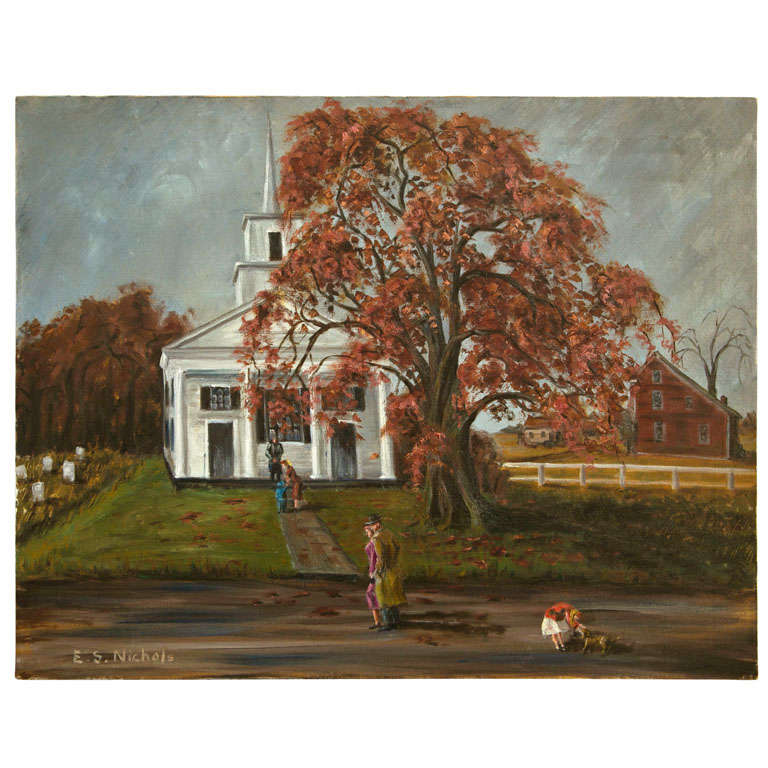 E.S. Nichols  American Mid Century Impressionist Painting For Sale