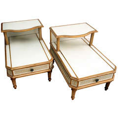 A Pair of Eglomise Step Tables