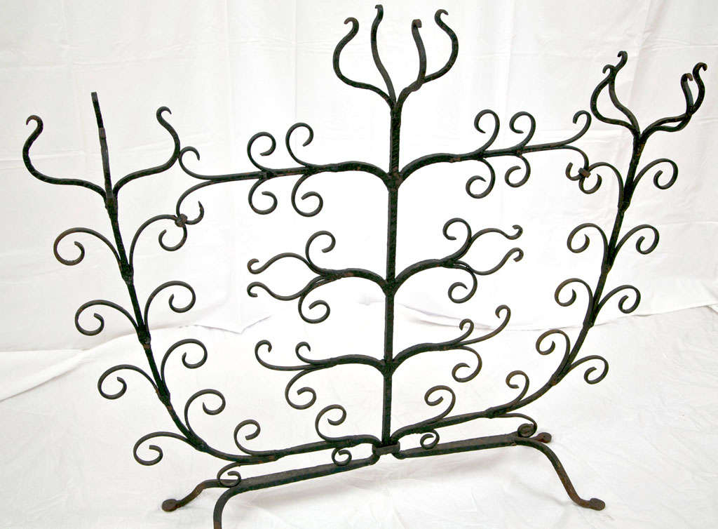 American Decorative Cast Iron Fireplace Screen For Sale