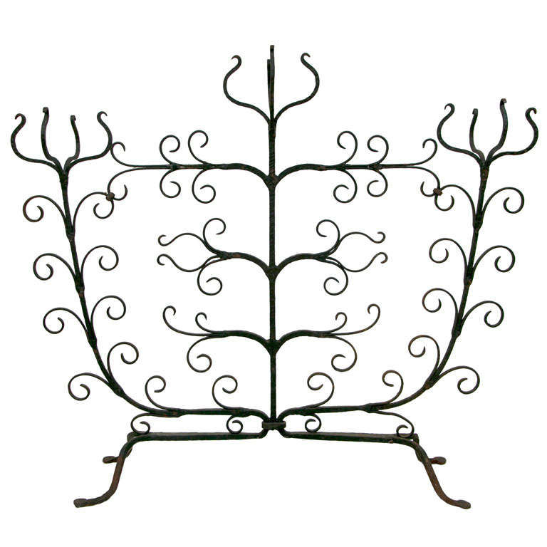 Decorative Cast Iron Fireplace Screen For Sale