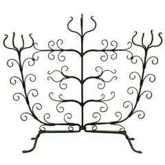 Antique Decorative Cast Iron Fireplace Screen