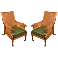 Pair of Late Regency Rosewood Library Chairs