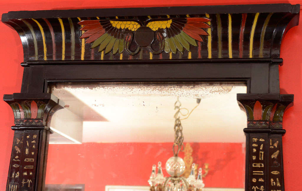 An Unusual Egyptian Revival Mirror In Good Condition In Westwood, NJ