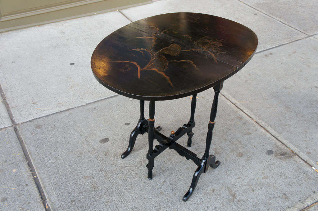 A Vintage Edwardian Drop Leaf Chinoisere Table