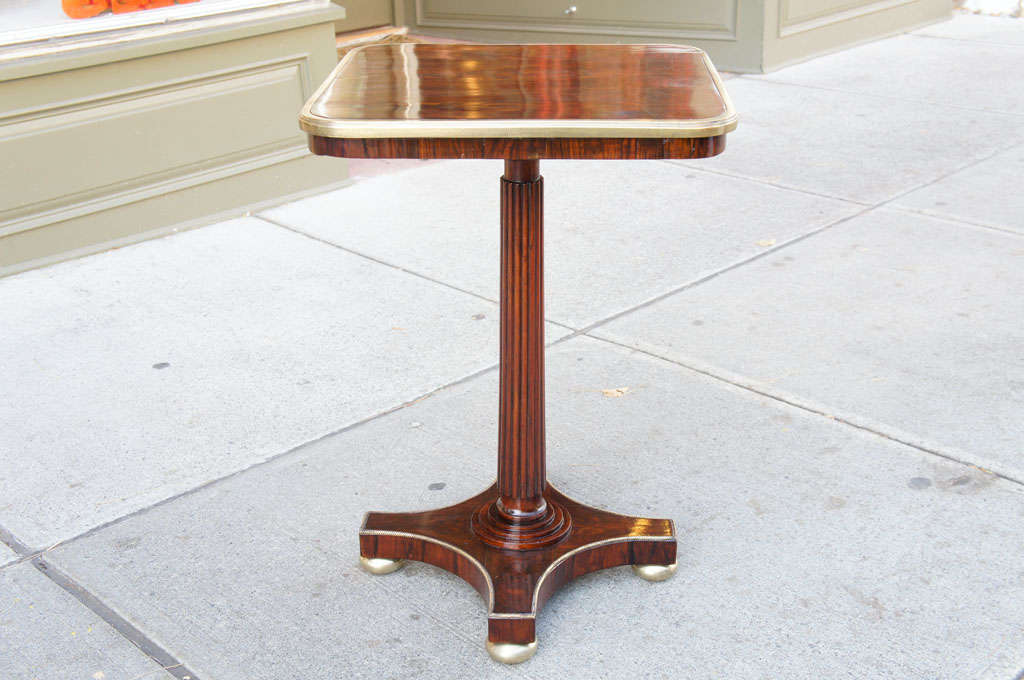 English Period Regency Rosewood and Brass Occasional Table  For Sale