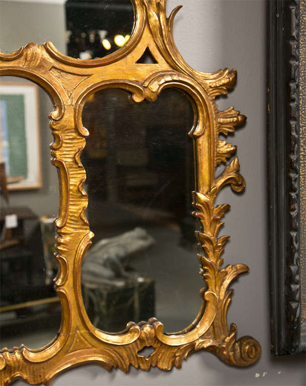 Rococo Continental Gilt Mirror For Sale