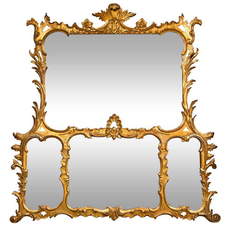 Continental Gilt Mirror For Sale