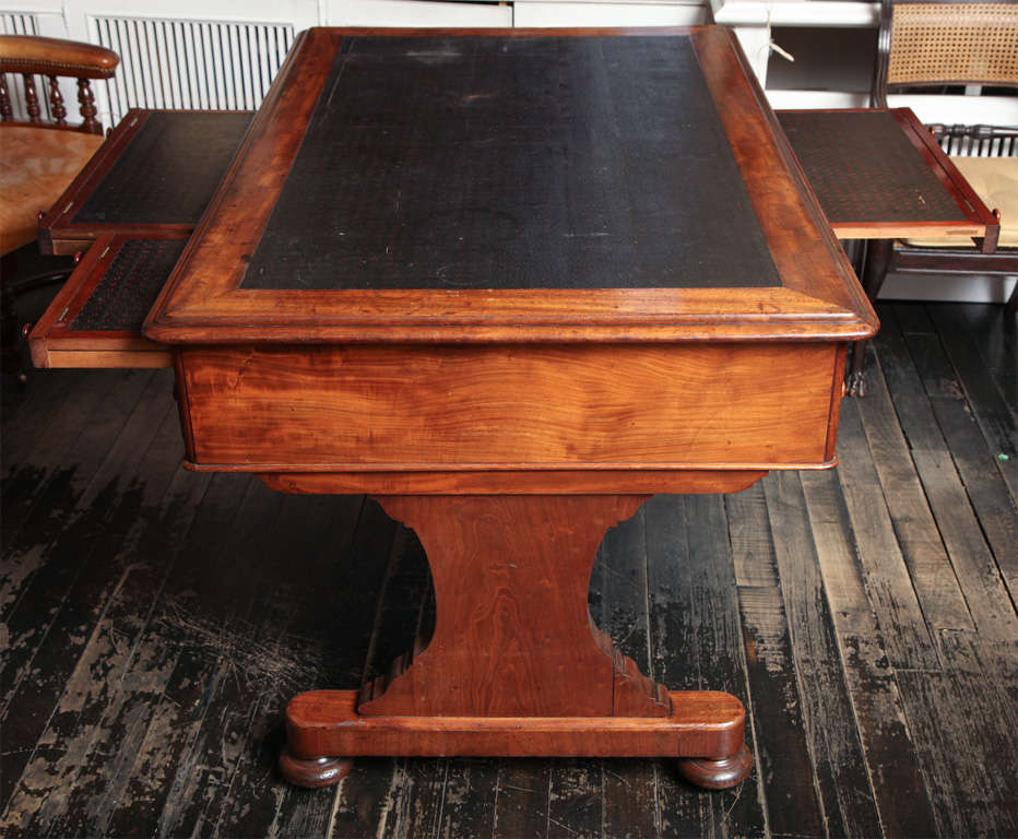19th century English partners desk with unusual slides