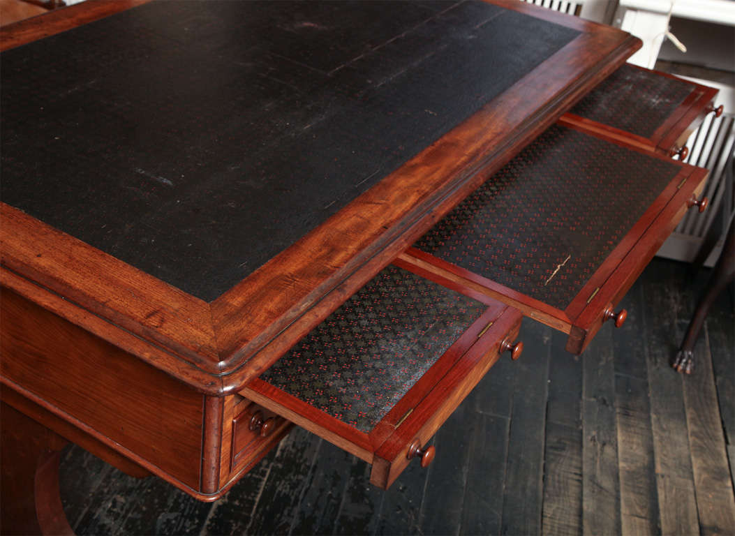 Mahogany 19th Century English Partners Desk For Sale