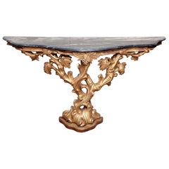 19th Century Irish, Gilded Console with Grey Marble Top