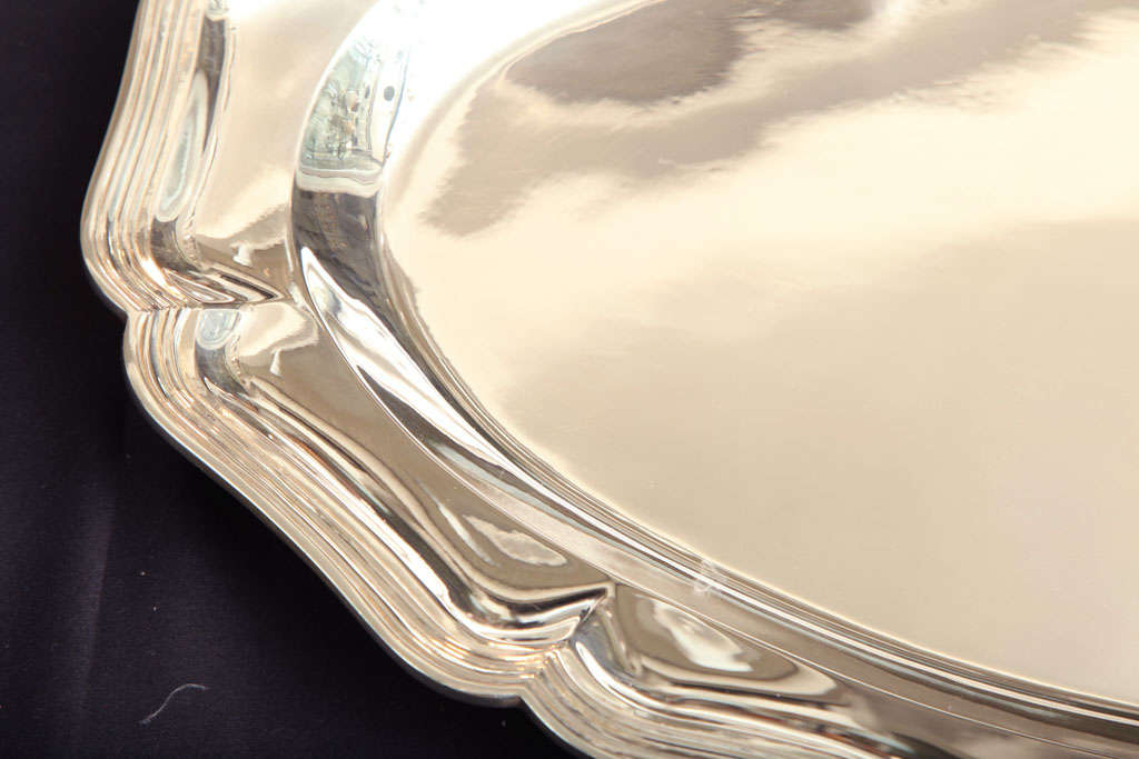 Art Deco Continental (800) Silver Serving Tray/Platter In Excellent Condition In New York, NY