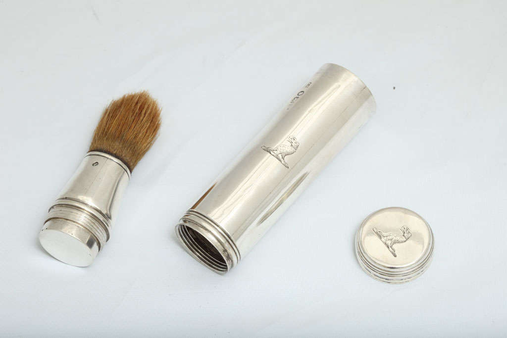 18th Century and Earlier Georgian Sterling Silver Shaving Brush