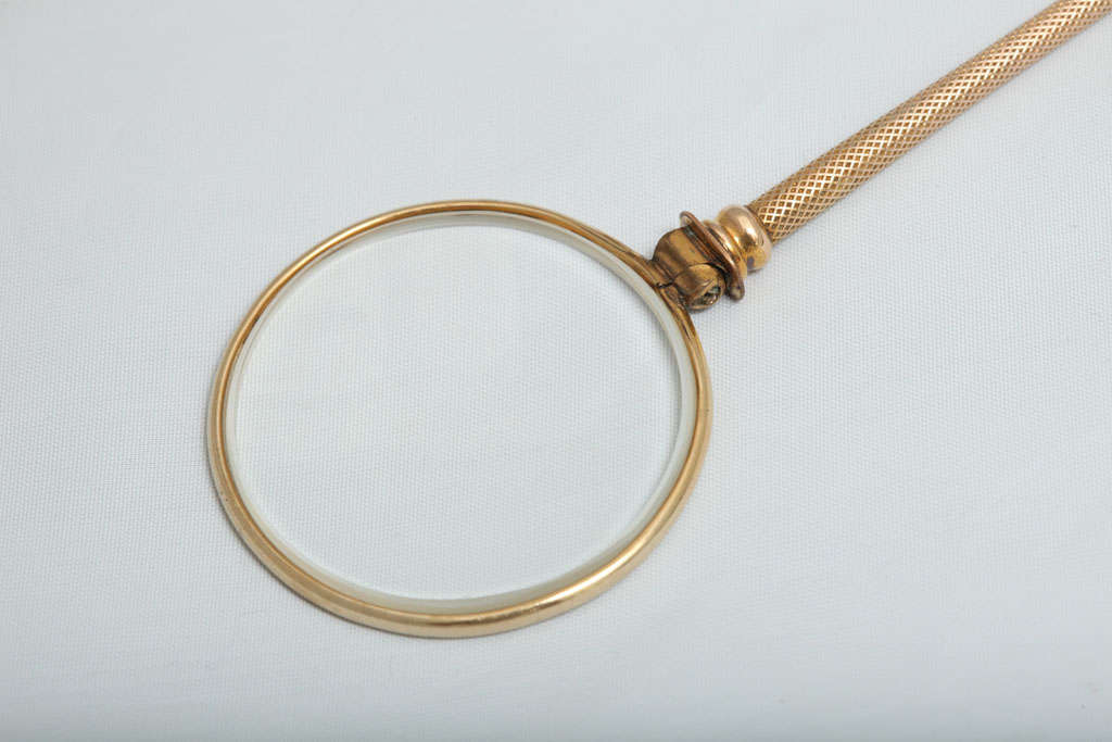 English Edwardian 9-Carat Gold Magnifying Glass