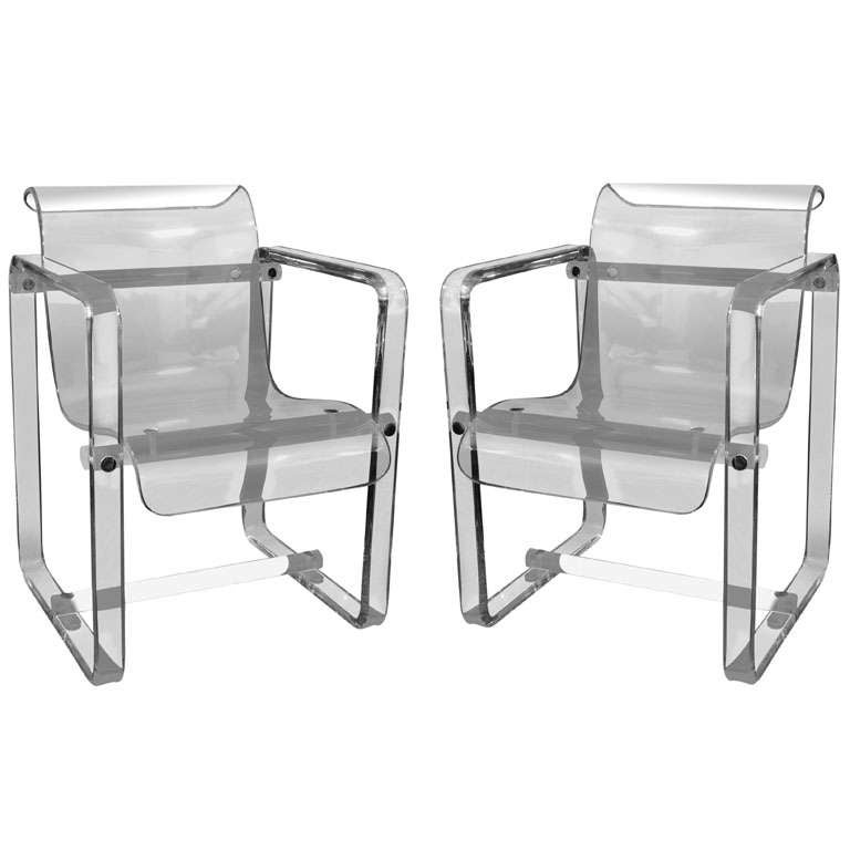 1970s Lucite Director Chair